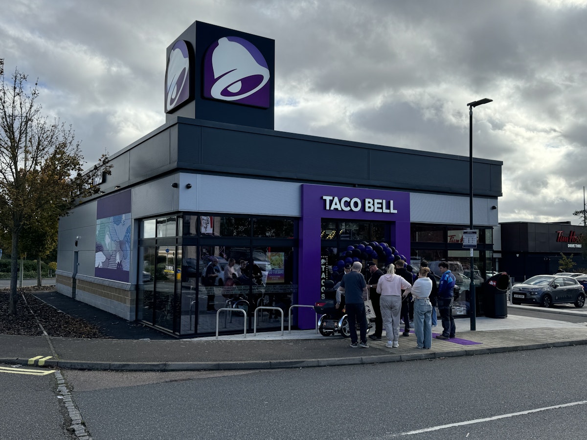 People queuing to get in to the new Taco Bell in Ipswich